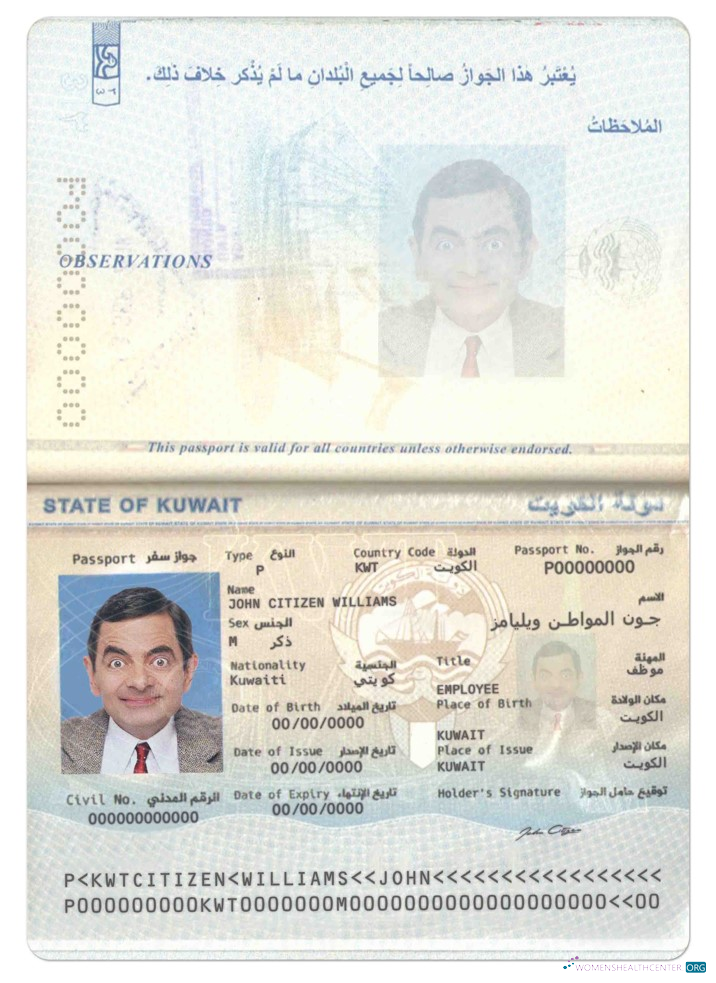 Download Kuwait passport Photoshop template